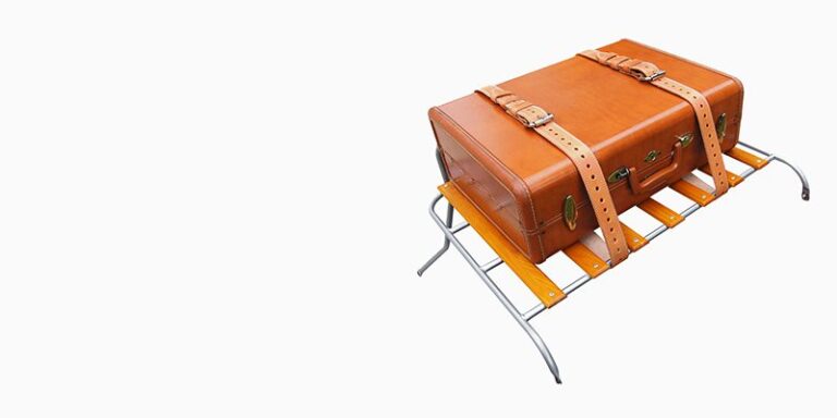 バックラックにあるビンテージ レザー スーツケース