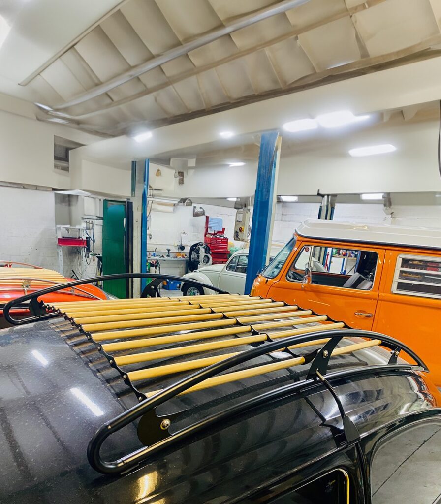 Volkswagen Portapacchi Beetle con doghe in legno